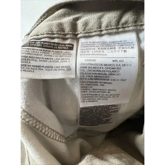 Levi Levi’s 505 jeans khaki pants men’s Tag 33 * 32 brown tan Straight white tag - Picture 3 of 8